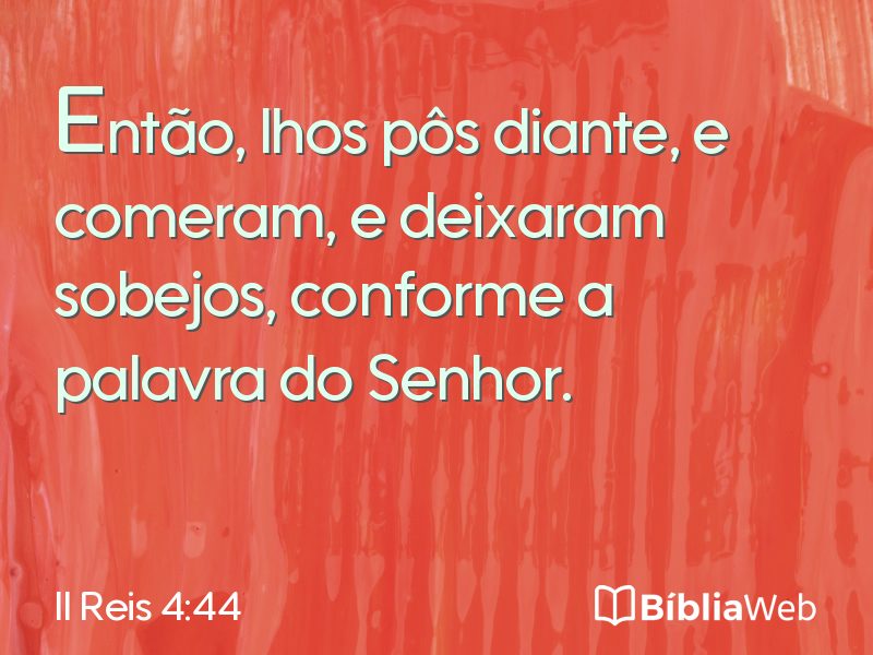 II Reis 4:44 em imagem para compartilhar