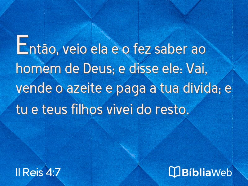II Reis 4:7 em imagem para compartilhar