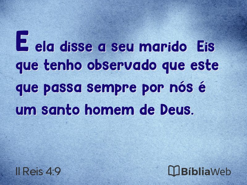 II Reis 4:9 em imagem para compartilhar