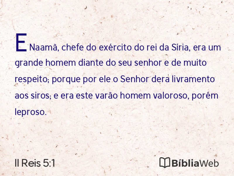 II Reis 5:1 em imagem para compartilhar