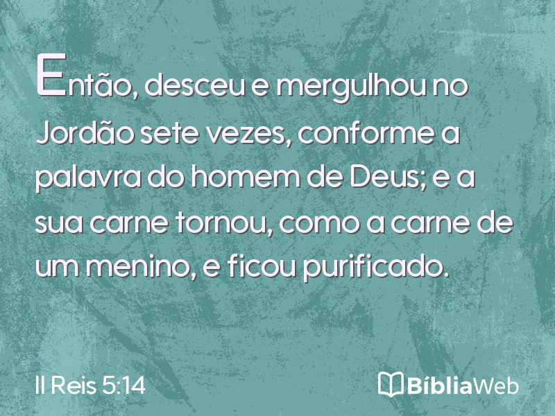 II Reis 5:14 em imagem para compartilhar