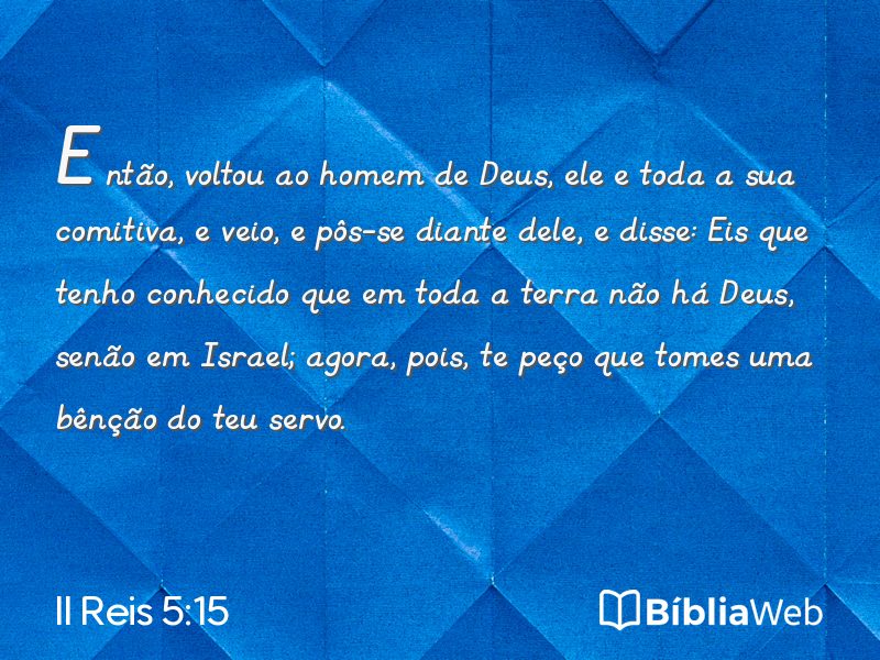 II Reis 5:15 em imagem para compartilhar