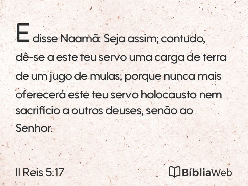 II Reis 5:17 em imagem para compartilhar
