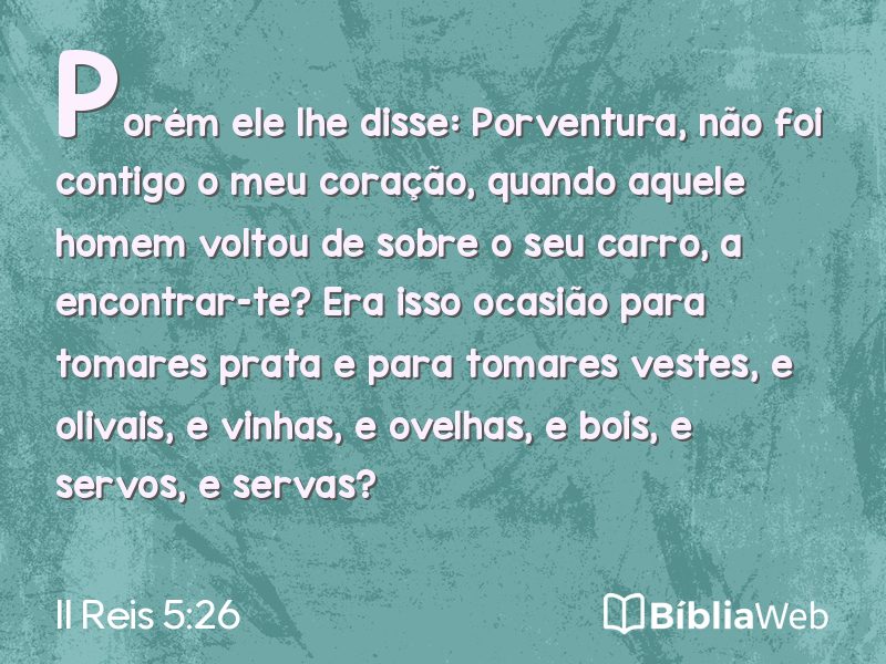 II Reis 5:26 em imagem para compartilhar