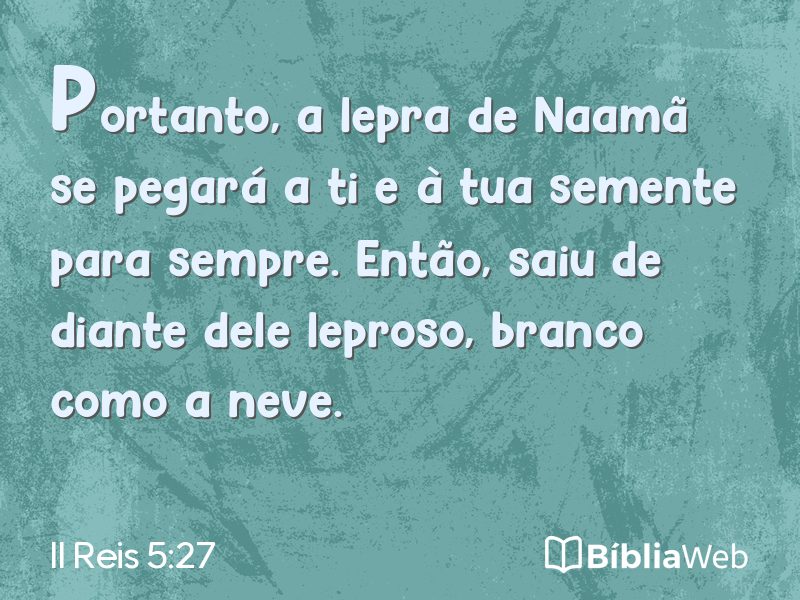 II Reis 5:27 em imagem para compartilhar