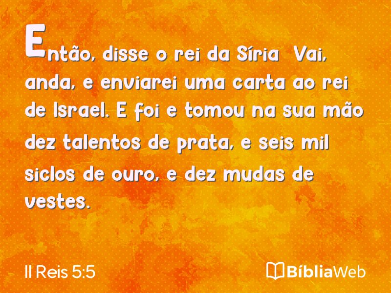 II Reis 5:5 em imagem para compartilhar