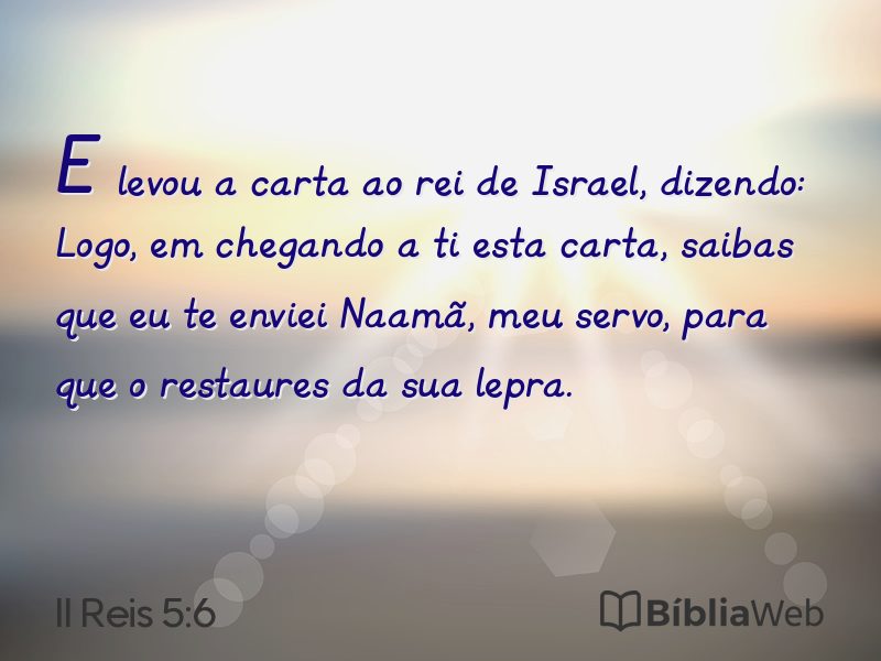 II Reis 5:6 em imagem para compartilhar