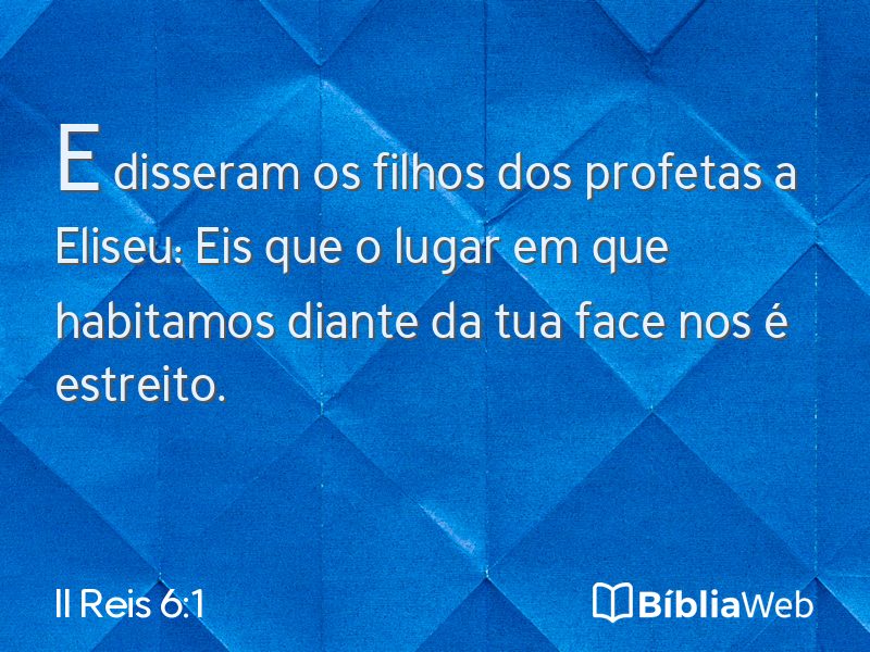 II Reis 6:1 em imagem para compartilhar