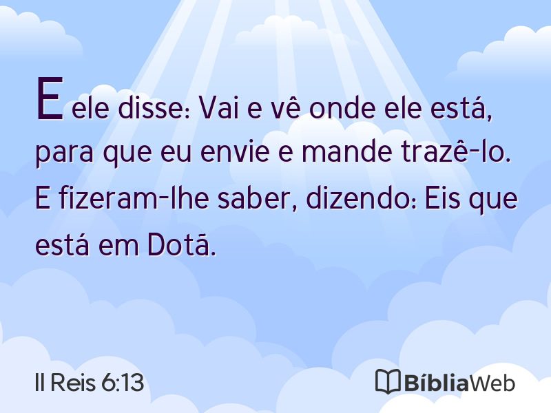 II Reis 6:13 em imagem para compartilhar