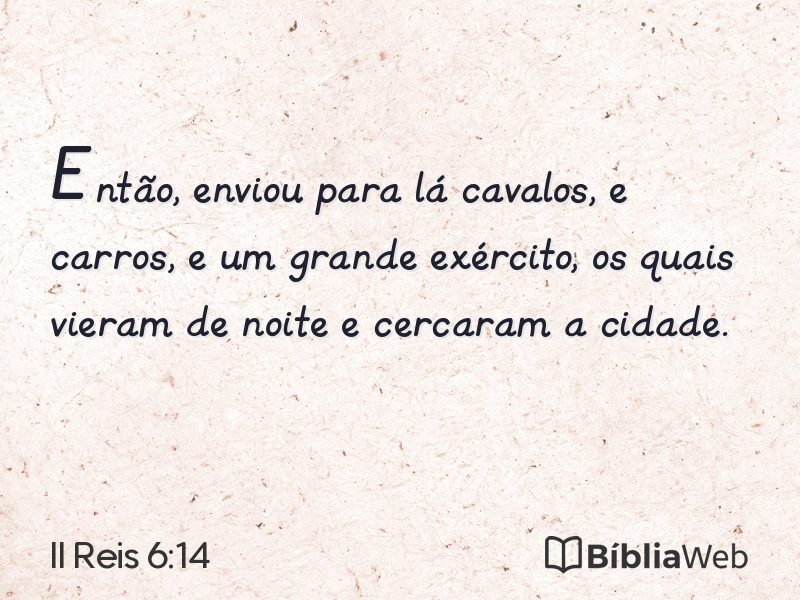 II Reis 6:14 em imagem para compartilhar