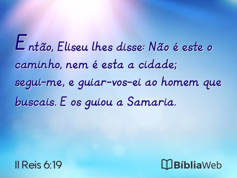 II Reis 6:19 em imagem para compartilhar