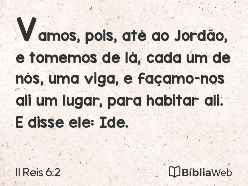 II Reis 6:2 em imagem para compartilhar