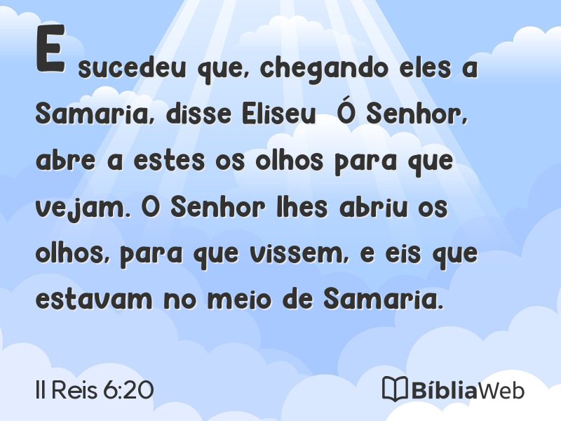 II Reis 6:20 em imagem para compartilhar