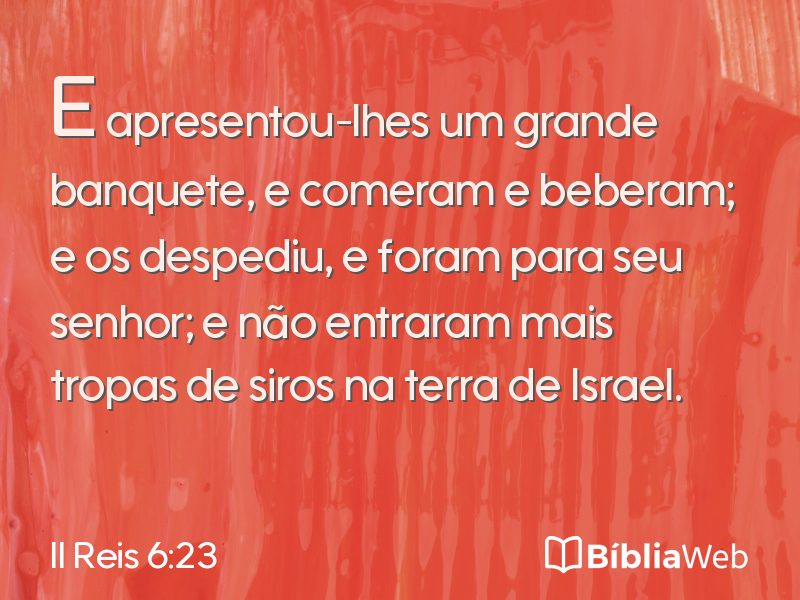 II Reis 6:23 em imagem para compartilhar