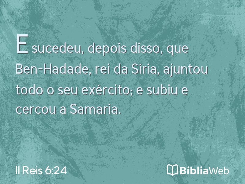 II Reis 6:24 em imagem para compartilhar