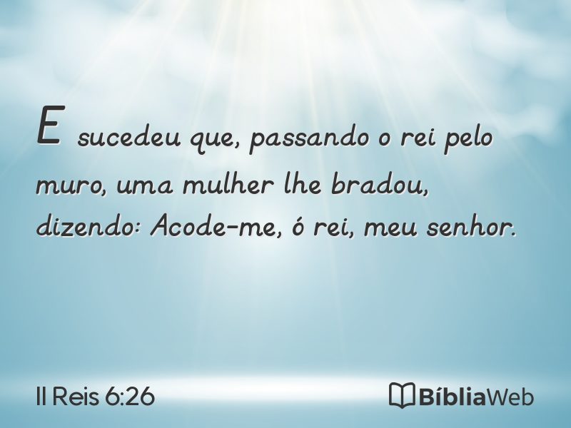 II Reis 6:26 em imagem para compartilhar