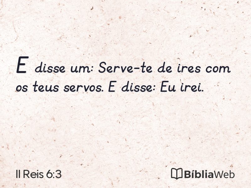 II Reis 6:3 em imagem para compartilhar
