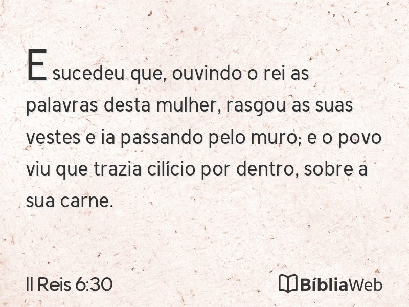 II Reis 6:30 em imagem para compartilhar