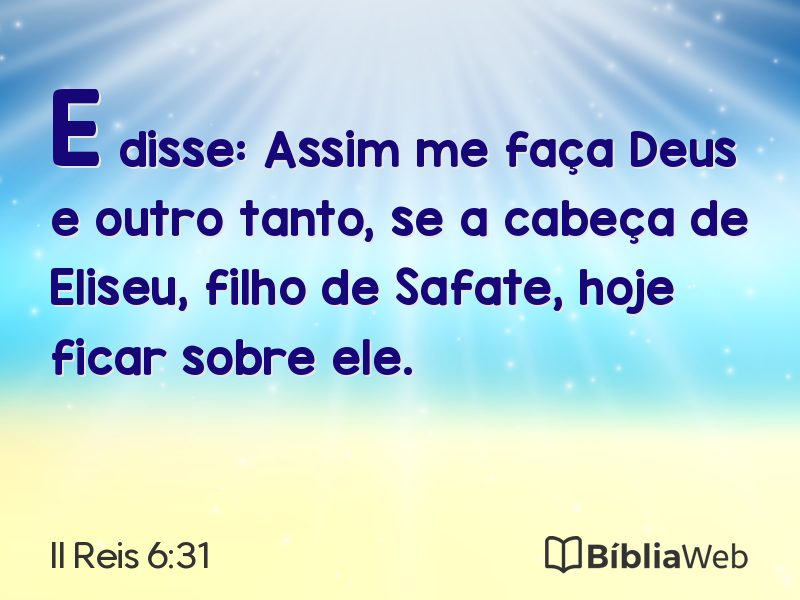 II Reis 6:31 em imagem para compartilhar