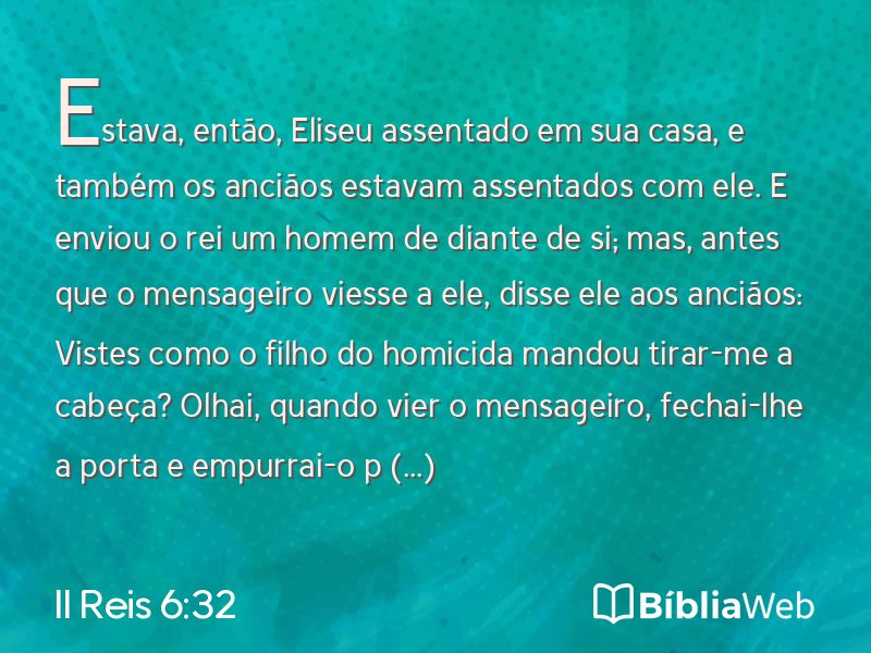 II Reis 6:32 em imagem para compartilhar