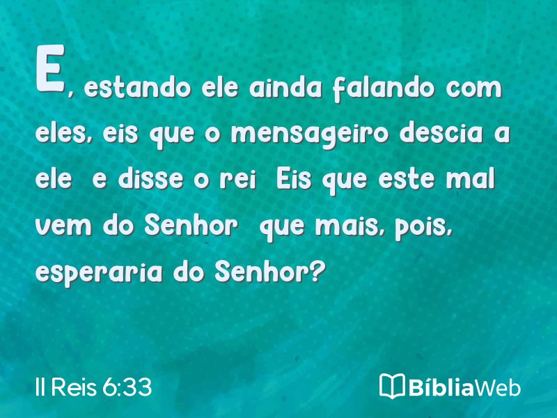 II Reis 6:33 em imagem para compartilhar