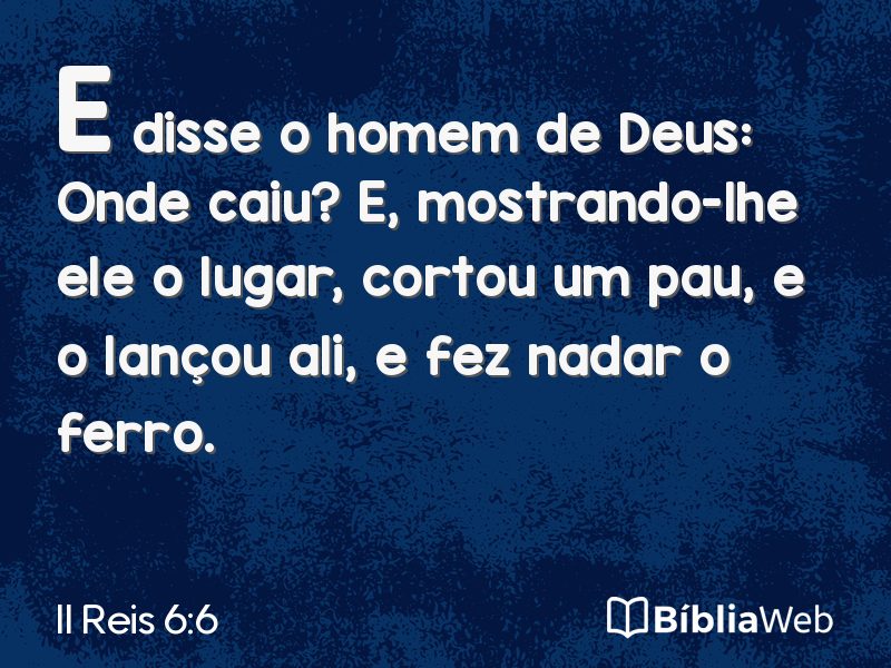 II Reis 6:6 em imagem para compartilhar