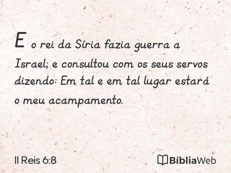 II Reis 6:8 em imagem para compartilhar