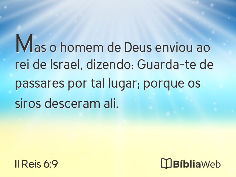 II Reis 6:9 em imagem para compartilhar