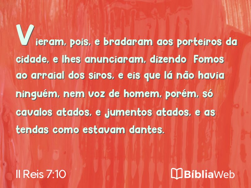 II Reis 7:10 em imagem para compartilhar