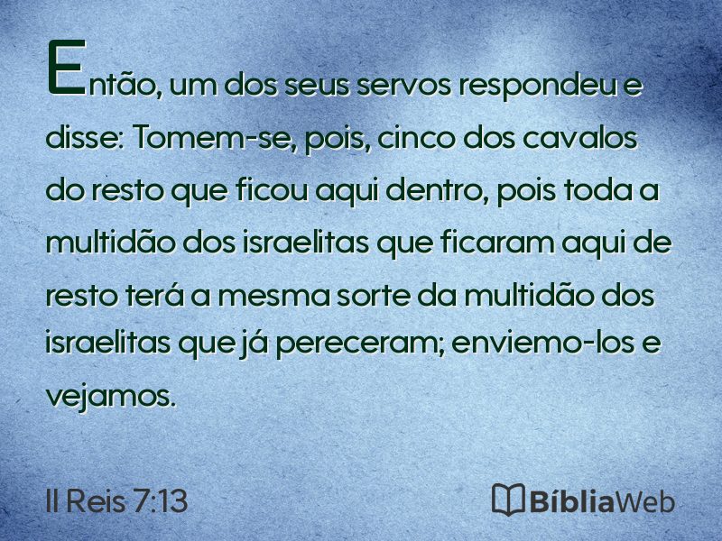 II Reis 7:13 em imagem para compartilhar
