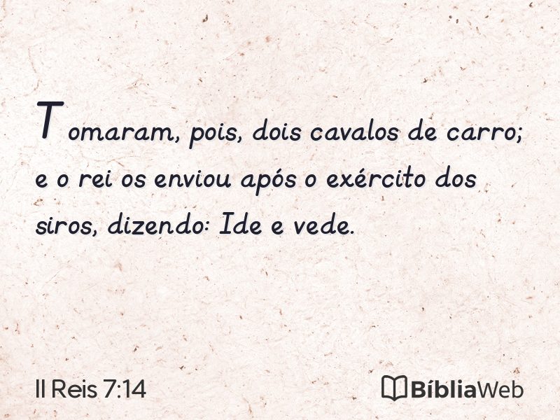 II Reis 7:14 em imagem para compartilhar