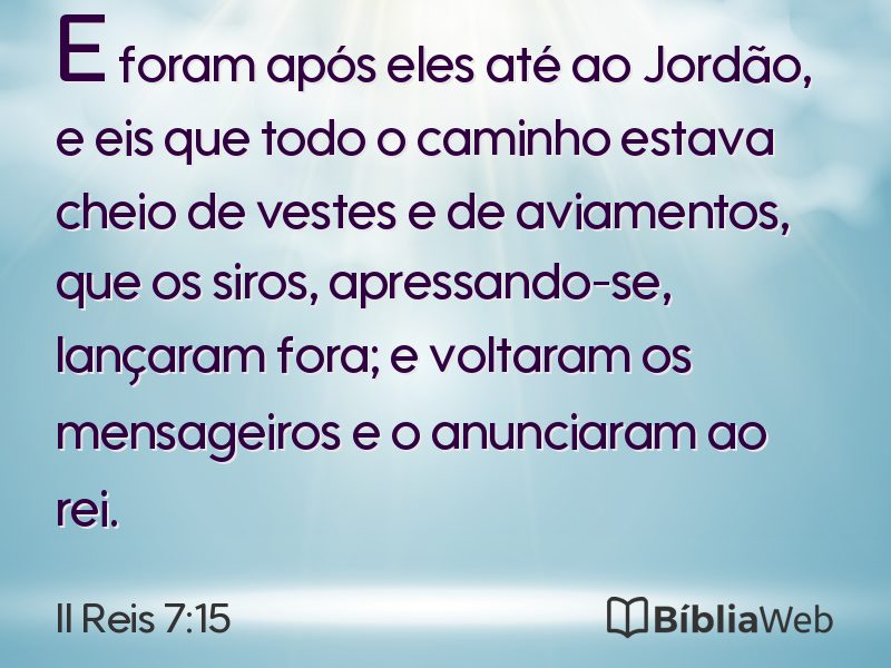 II Reis 7:15 em imagem para compartilhar
