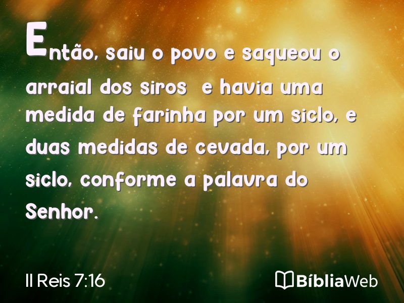 II Reis 7:16 em imagem para compartilhar