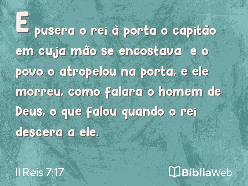 II Reis 7:17 em imagem para compartilhar