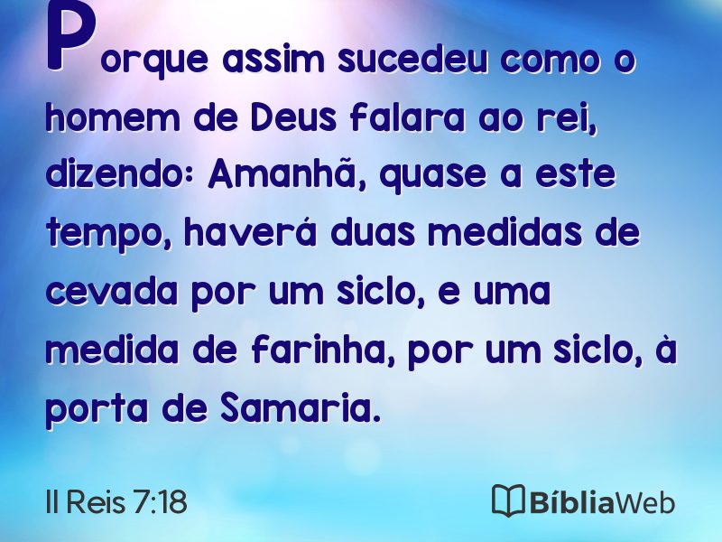 II Reis 7:18 em imagem para compartilhar