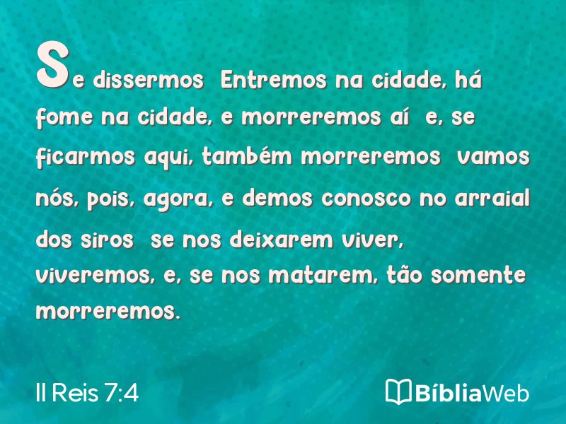 II Reis 7:4 em imagem para compartilhar