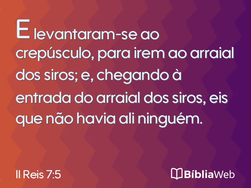 II Reis 7:5 em imagem para compartilhar