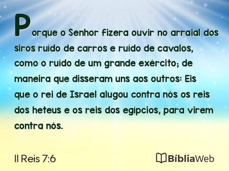 II Reis 7:6 em imagem para compartilhar