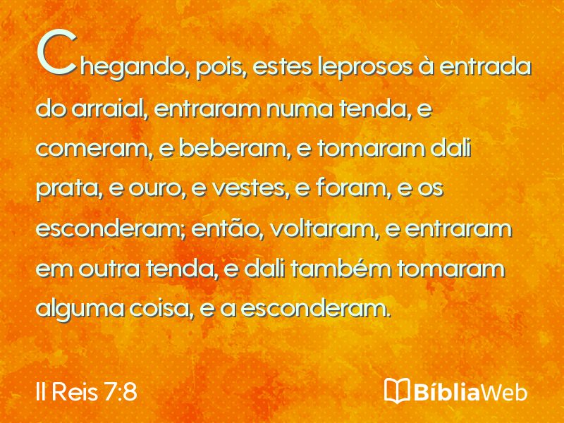 II Reis 7:8 em imagem para compartilhar