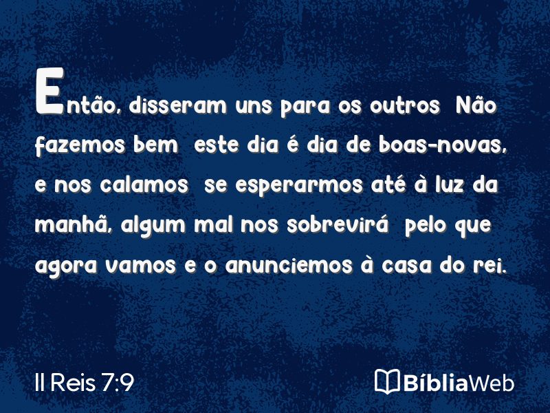II Reis 7:9 em imagem para compartilhar