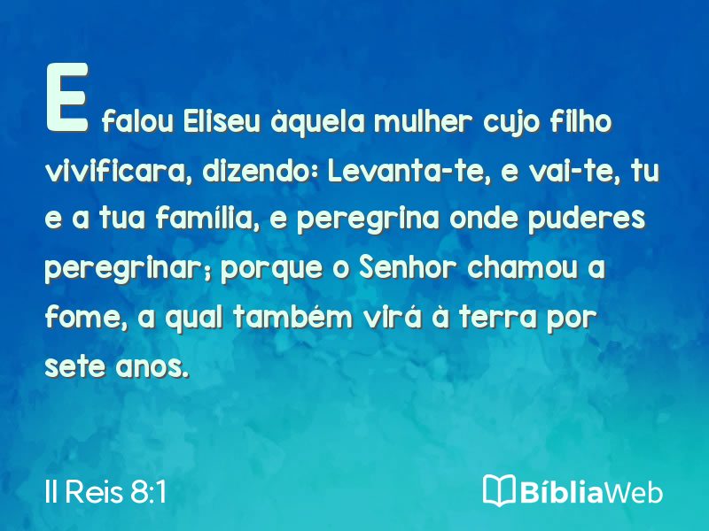 II Reis 8:1 em imagem para compartilhar