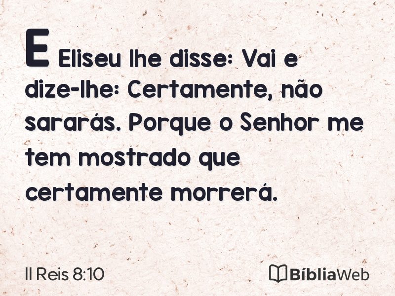 II Reis 8:10 em imagem para compartilhar