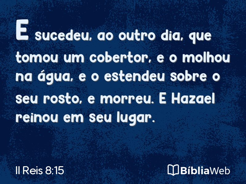 II Reis 8:15 em imagem para compartilhar