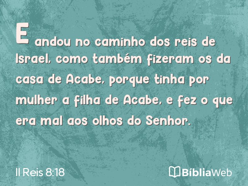 II Reis 8:18 em imagem para compartilhar