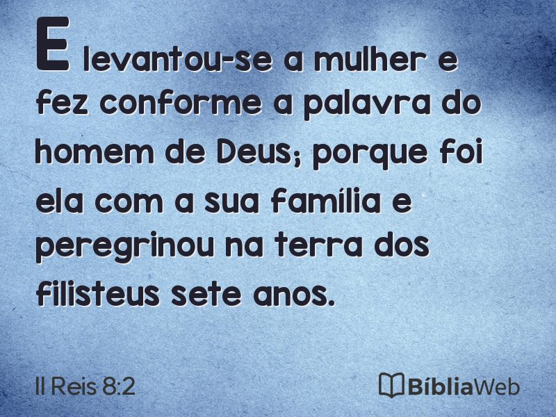 II Reis 8:2 em imagem para compartilhar