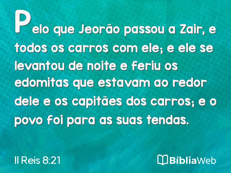 II Reis 8:21 em imagem para compartilhar