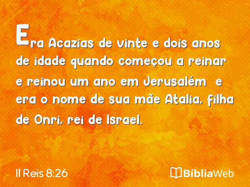 II Reis 8:26 em imagem para compartilhar