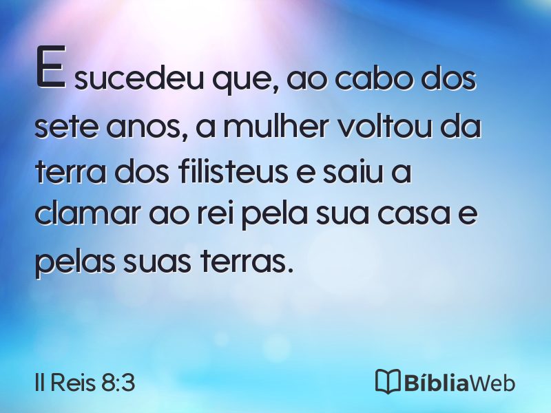 II Reis 8:3 em imagem para compartilhar