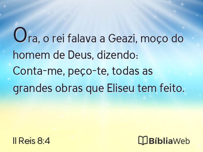 II Reis 8:4 em imagem para compartilhar