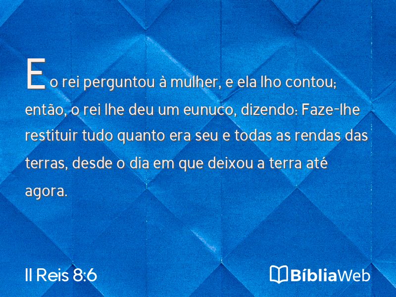II Reis 8:6 em imagem para compartilhar